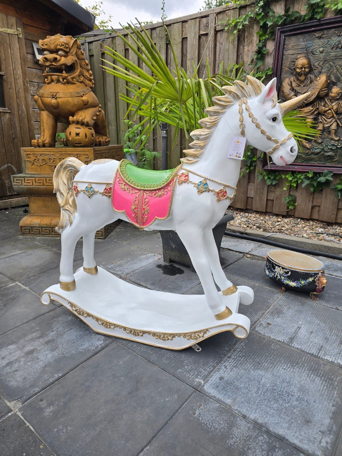 Nieuw Clayre & Eef Eenhoorn Schommelpaard 100x31x100 cm, Ophalen, Nieuw, Fantasy