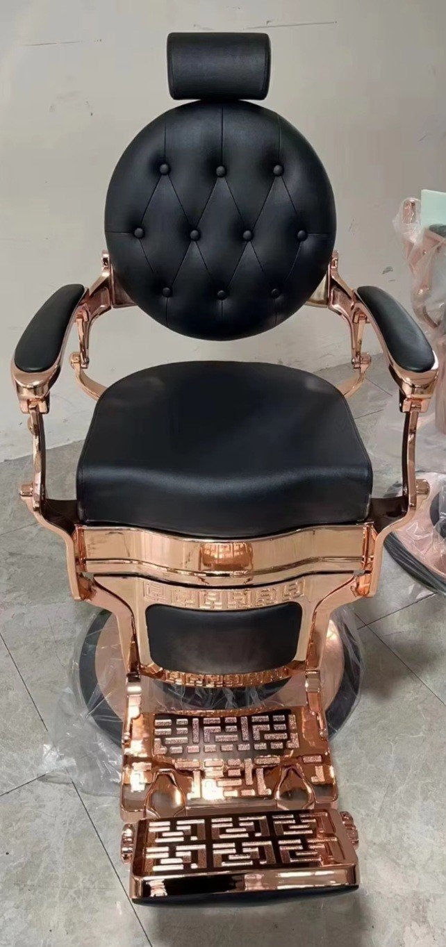 kappersstoelen de luxe  2 x l - Zwart met roségoud accenten, Huis en Inrichting, Stoelen, Zwart, Ophalen of Verzenden, Zo goed als nieuw