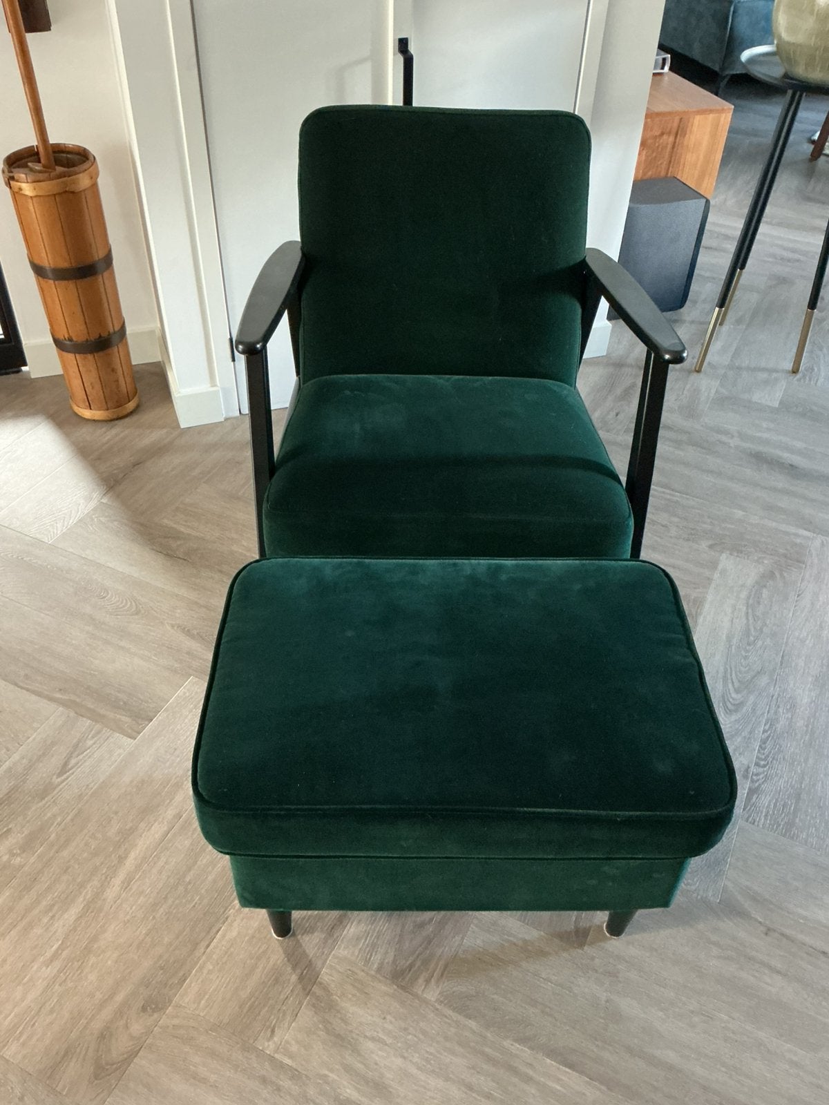 Ikea Ekenaset faureuil met bijpassende voetenbank, Huis en Inrichting, Ophalen, Gebruikt, 75 tot 100 cm, Stof