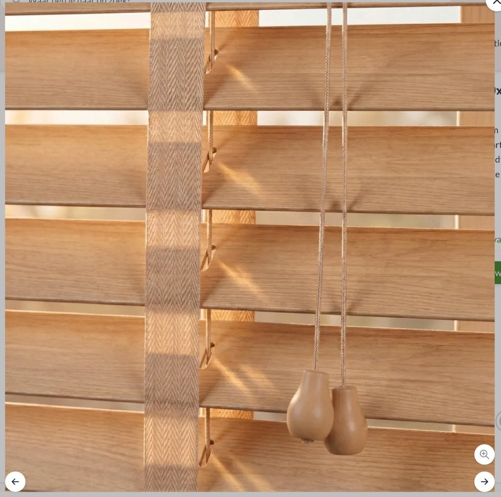 Houten Jaloezie Naturel 160x180 cm – Nieuw in doos, Huis en Inrichting, Ophalen, Jaloezie, Crème, In te korten