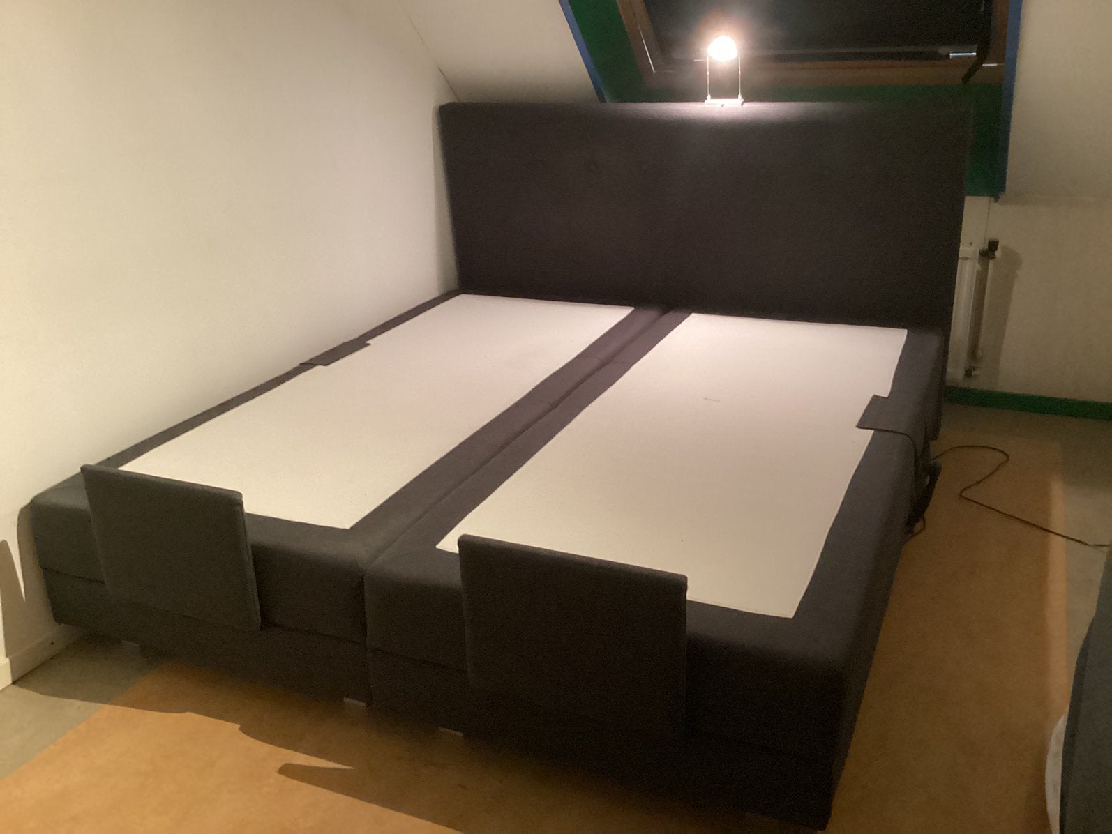 2 persoons boxspring, Ophalen, Zwart, Tweepersoons, Zo goed als nieuw