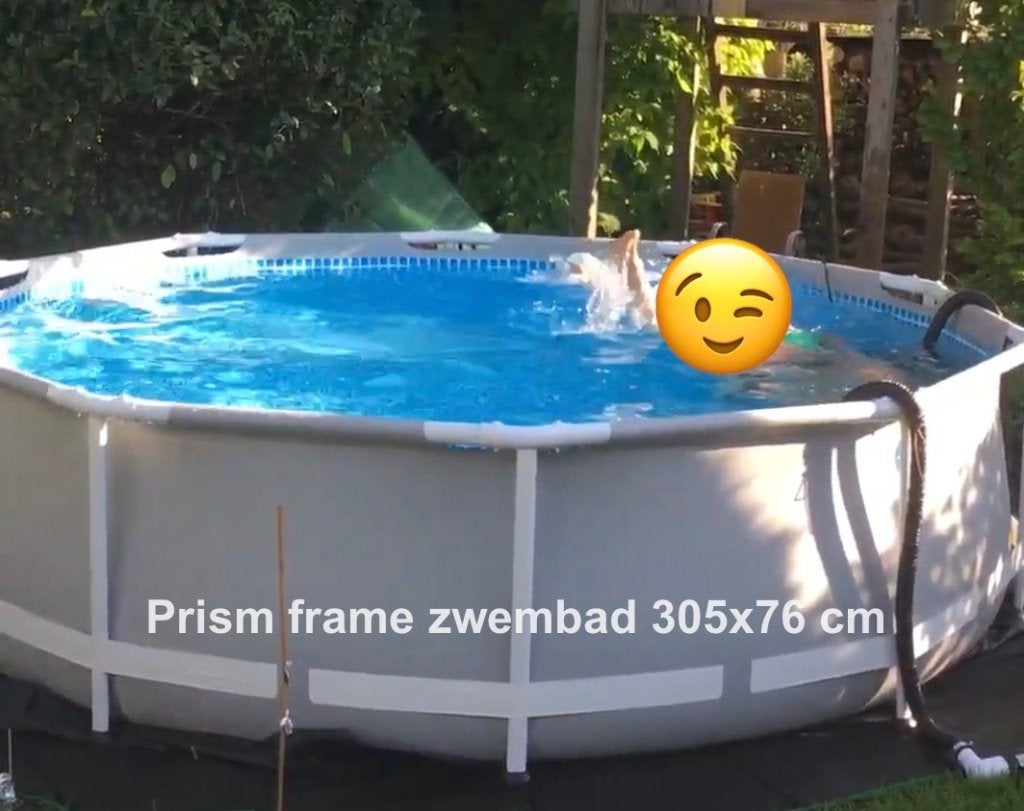 Intex zwembad prism set met pomp -zoutwatersysteem - heating, Ophalen, Gebruikt, Rond, Opzetzwembad