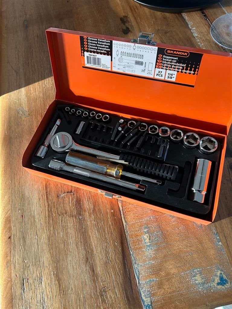 Doppenset 37-delig Skandia, Doe-het-zelf en Verbouw, Gereedschap | Handgereedschap, Ophalen of Verzenden, Nieuw, Gereedschapsset