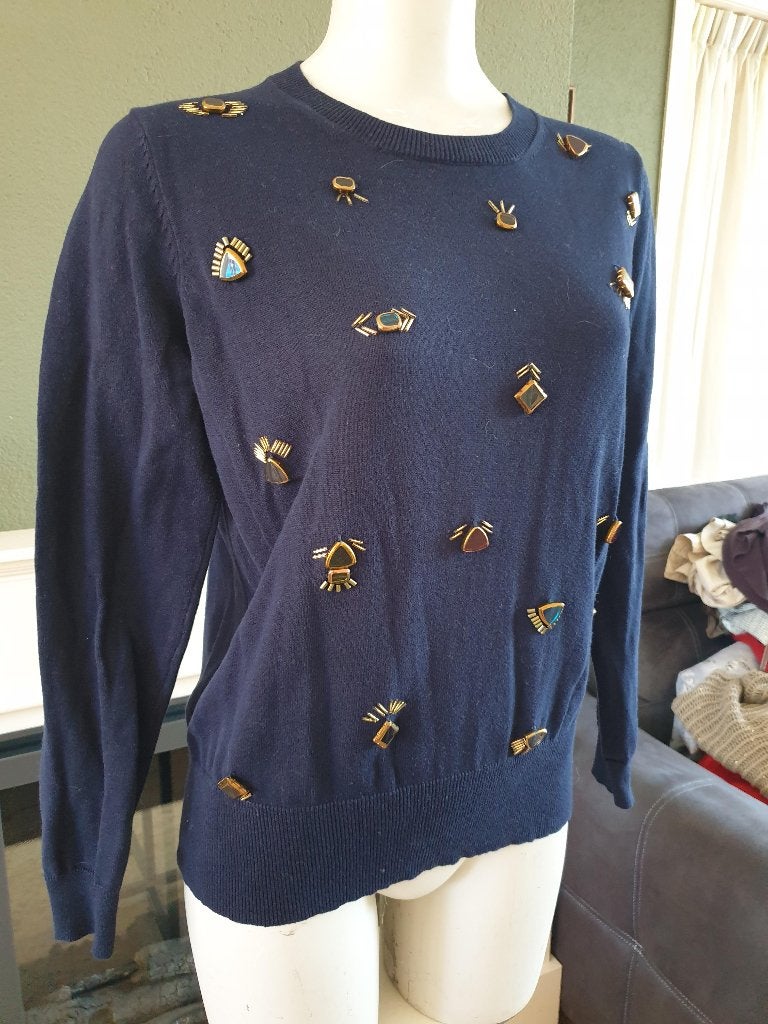 Nikkie schitterende blauwe oog trui mt M 38 40, Kleding | Dames, Truien en Vesten, Maat 38/40 (M), Zo goed als nieuw, Nikkie, Verzenden