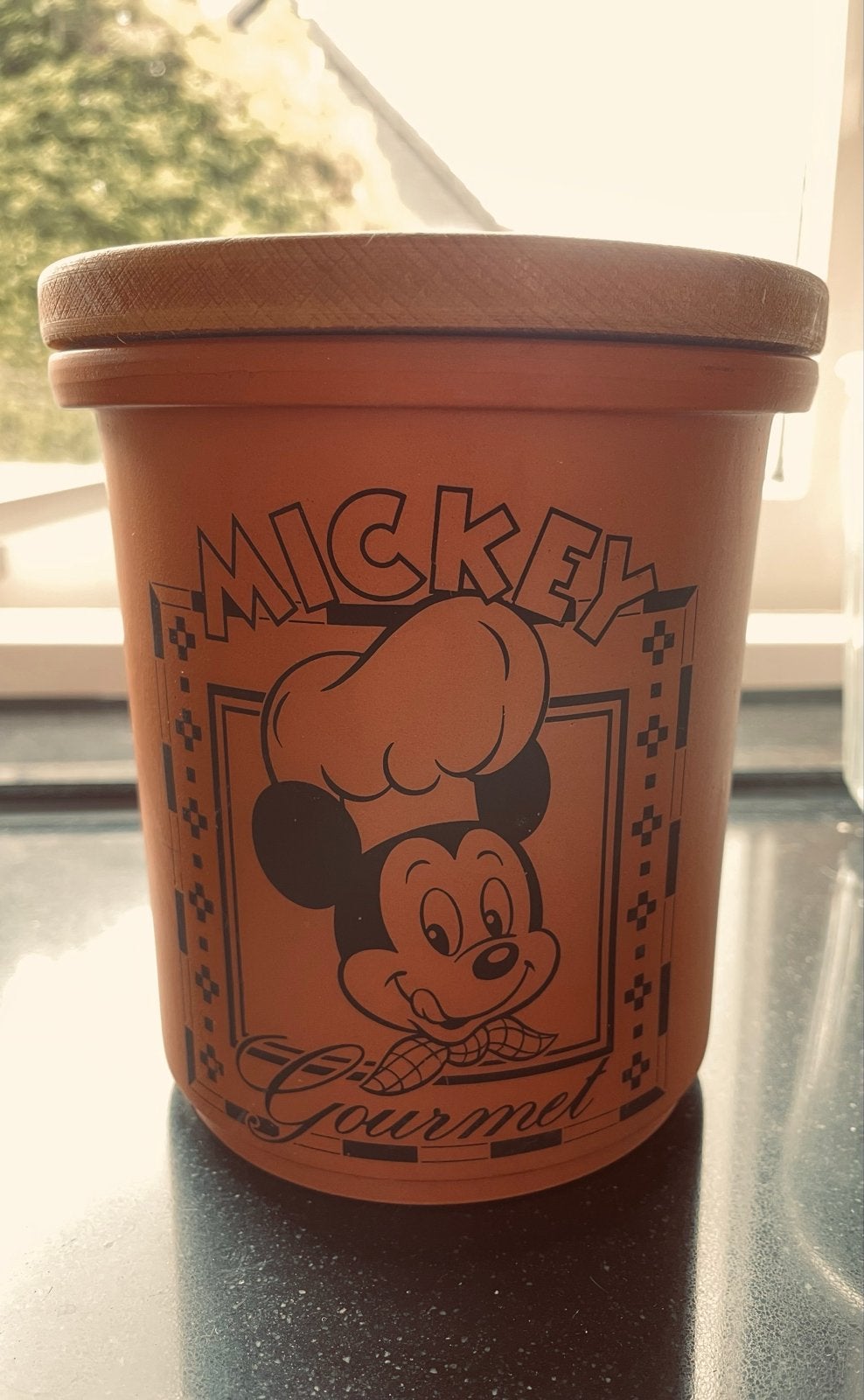 Disney Terracotta Voorraadpot - Mickey Mouse Chef, Verzamelen, Ophalen of Verzenden, Mickey Mouse, Zo goed als nieuw, Servies