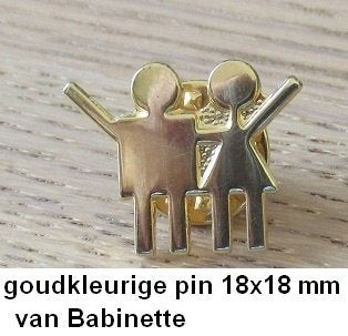 goudkleurige pin van Babinette, Verzamelen, Ophalen of Verzenden, Nieuw, Merk, Speldje of Pin