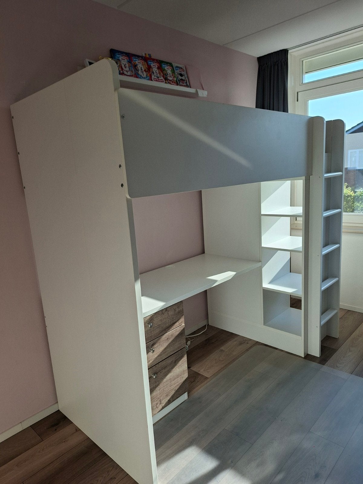 Ikea Smastad Hoogslaper met bureau en opbergruimte, Ophalen, Gebruikt, Eenpersoons, 90 cm