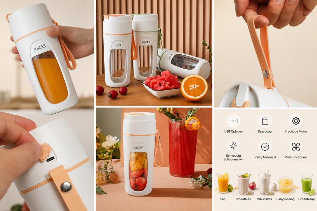 Draagbare USB Oplaadbare Juicer - Smoothies & Meer, Witgoed en Apparatuur, Blenders, Ophalen of Verzenden