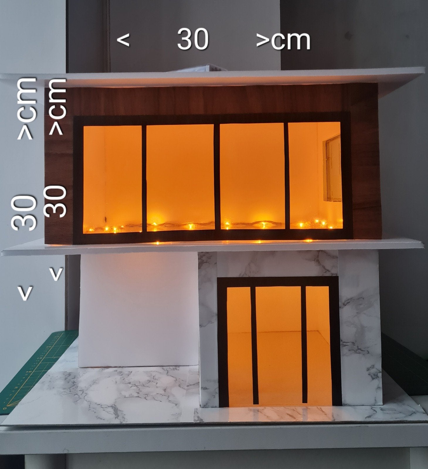 Modern Poppenhuis met Verlichting - Handgemaakt, Ophalen of Verzenden, Nieuw, Poppenhuis