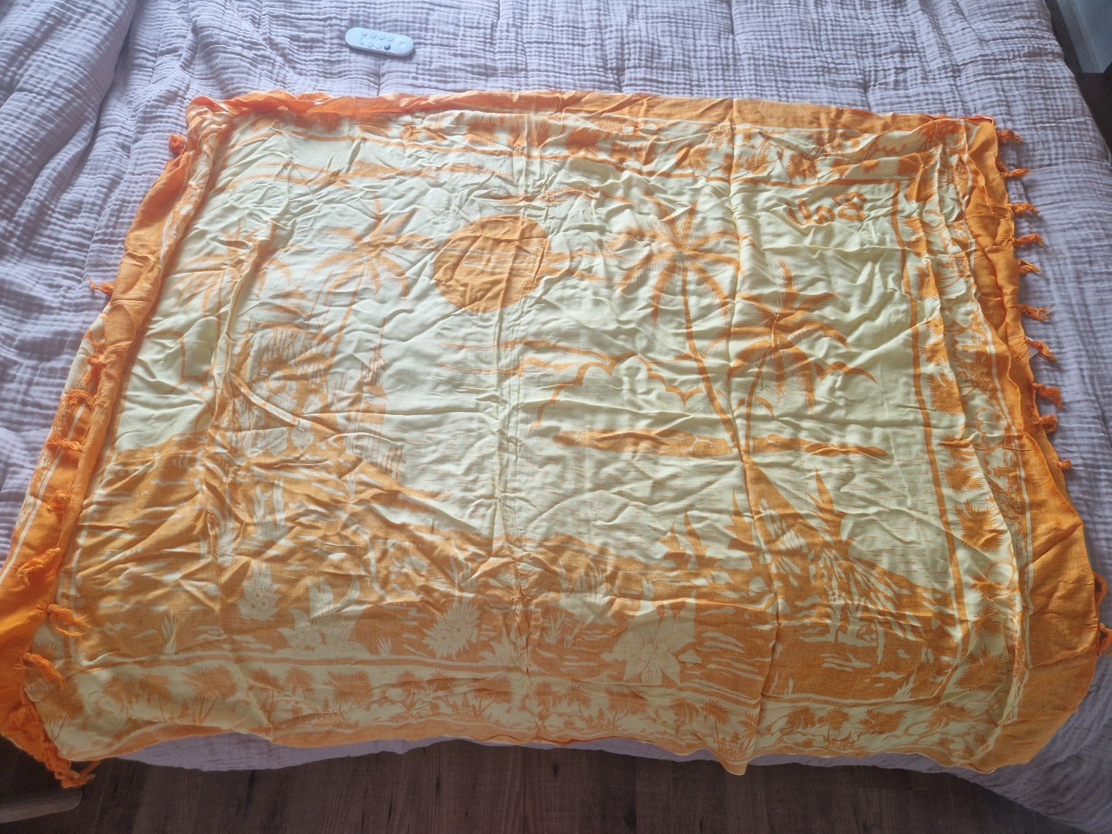 Zomerse pareo met palmboomprint, Ophalen of Verzenden, Nieuw, Meerkleurig, Overige typen