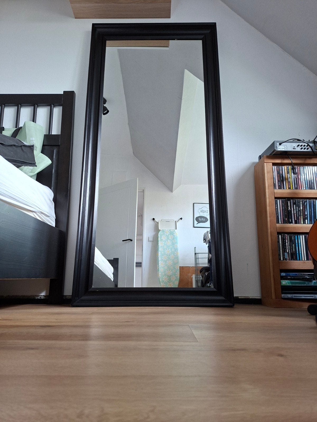 IKEA spiegel met zwarte sierlijst 75x165cm, Ophalen, Rechthoekig, 75 tot 100 cm, 150 tot 200 cm