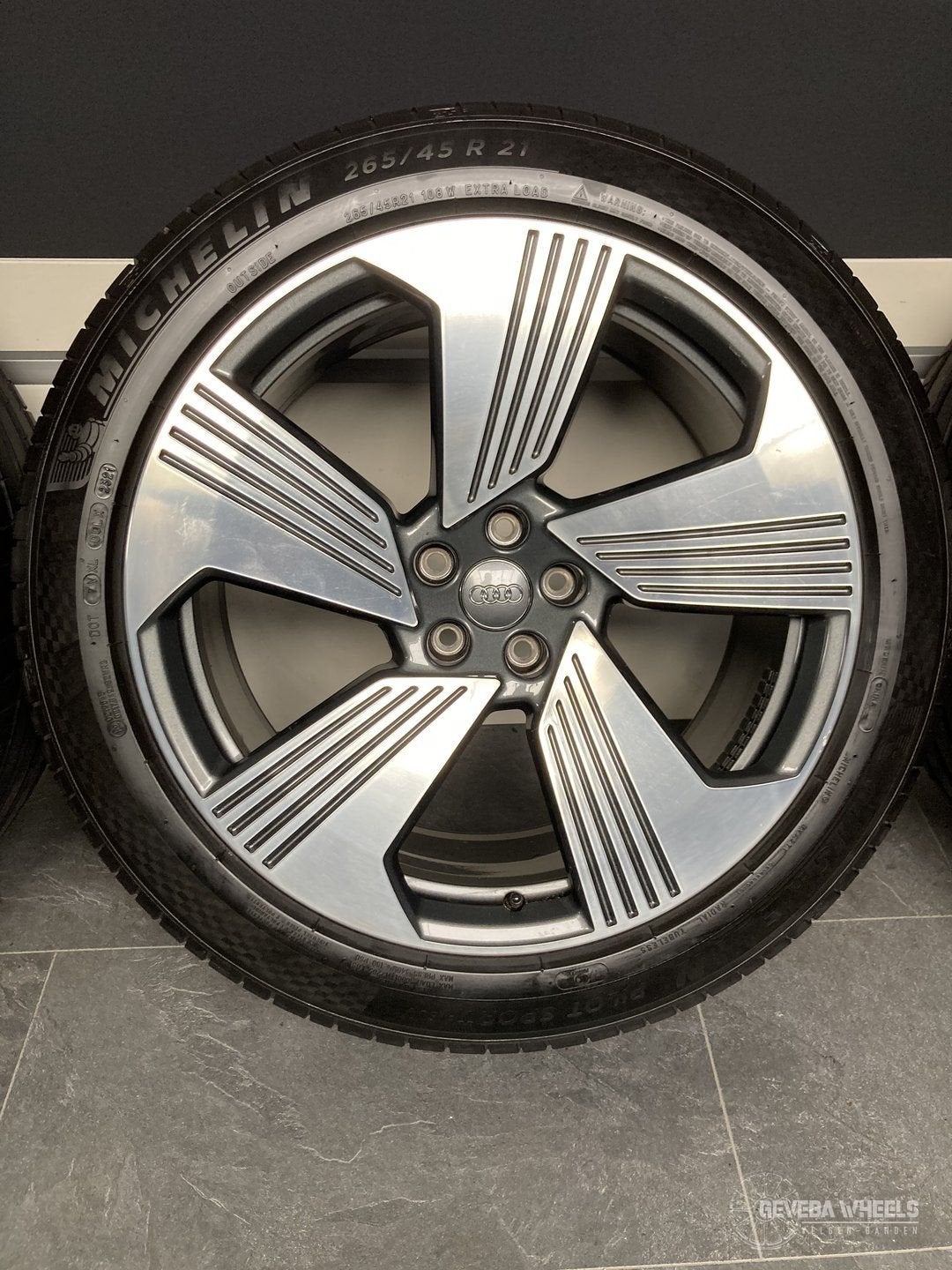 21” originele Audi Etron velgen + Michelin banden 5x112 4KE, Gebruikt, -, 265 mm, -