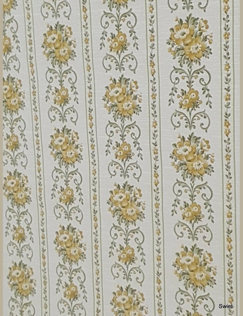13955 Bloemen behang geel groen retro keuken swiet, Huis en Inrichting, Ophalen of Verzenden, Minder dan 10 m², Groen