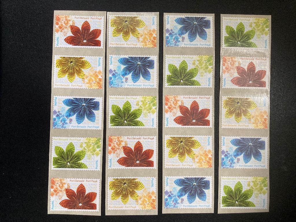 BZ37-40 serie port betaald uit rol, postfris, strips van 5, Postzegels en Munten, Postzegels | Nederland, Postfris, Na 1940, Verzenden