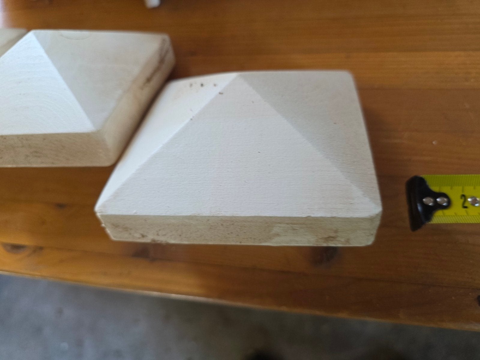 7 houten afdekkers voor schuttingpalen, Ophalen, Zo goed als nieuw, Hout, Tuinhek