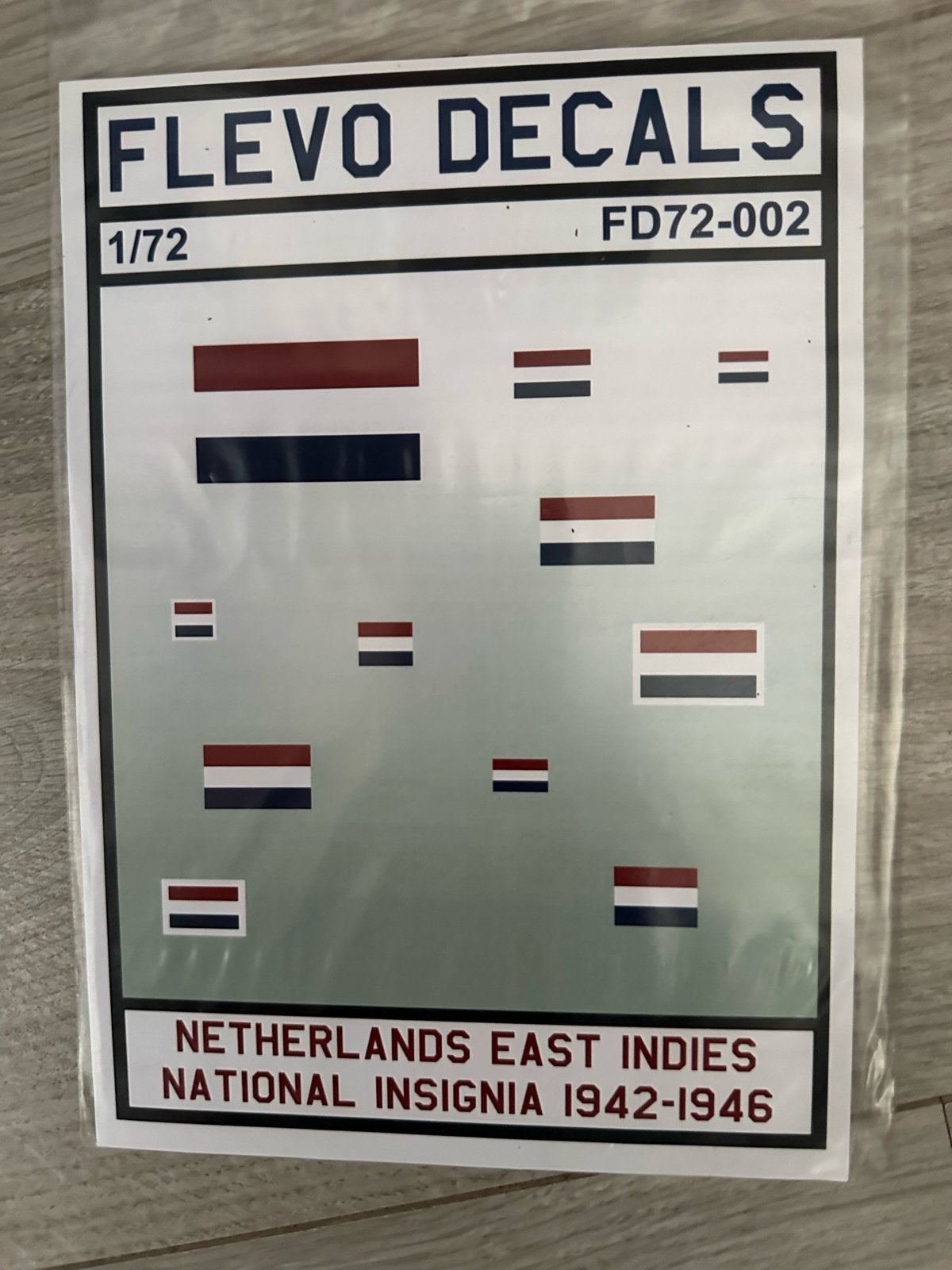 Flevo Decals FD72-002 Nederlands Oost-Indië Insignia 1:72, Overige merken, 1:72 tot 1:144, Nieuw, Ophalen of Verzenden