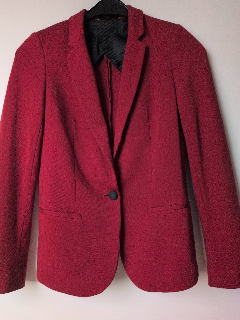 Stijlvol rood colbert van WE in maat S., Kleding | Dames, Jasjes, Kostuums en Pakken, Zo goed als nieuw, Jasje, Maat 36 (S), Rood
