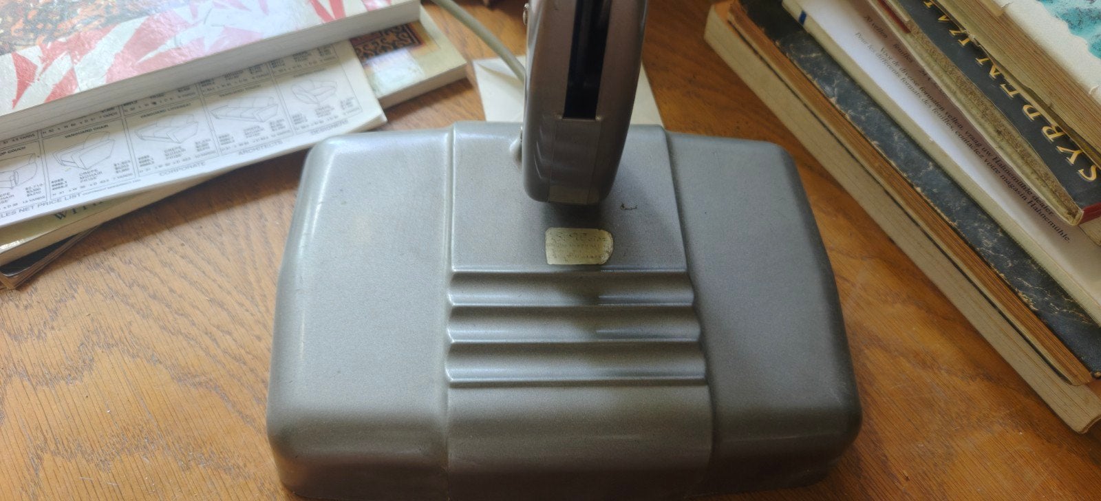 Vintage Dazor Industriële Bureaulamp - Jaren '50 - Grijs, Huis en Inrichting, Lampen | Tafellampen, Ophalen of Verzenden