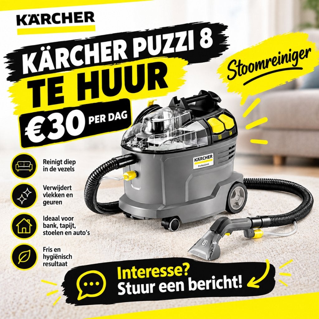 Kärcher Puzzi 8 Stoomreiniger te huur - €30 per dag, Doe-het-zelf en Verbouw, Ophalen, Zo goed als nieuw, Overige typen