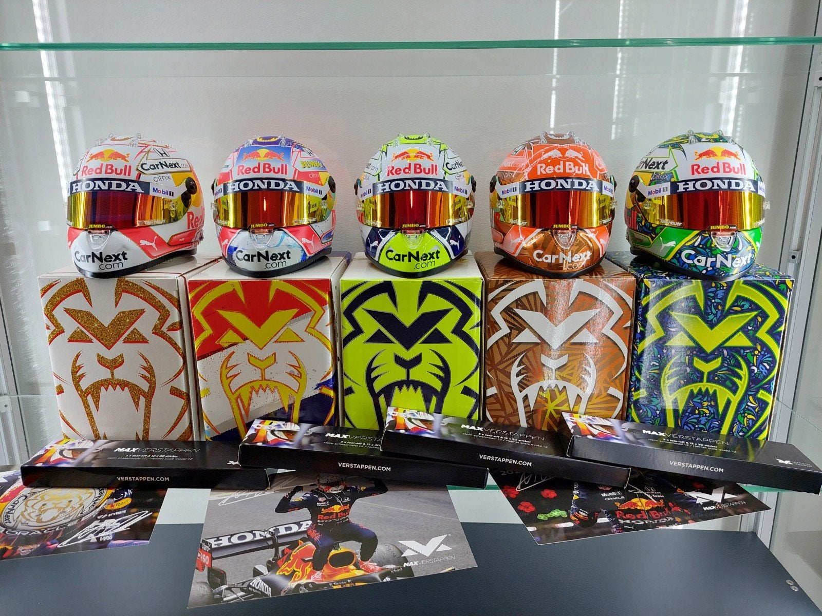 Complete 2021 1/2 Helm Collectie Max Verstappen, Ophalen, Zo goed als nieuw, Formule 1