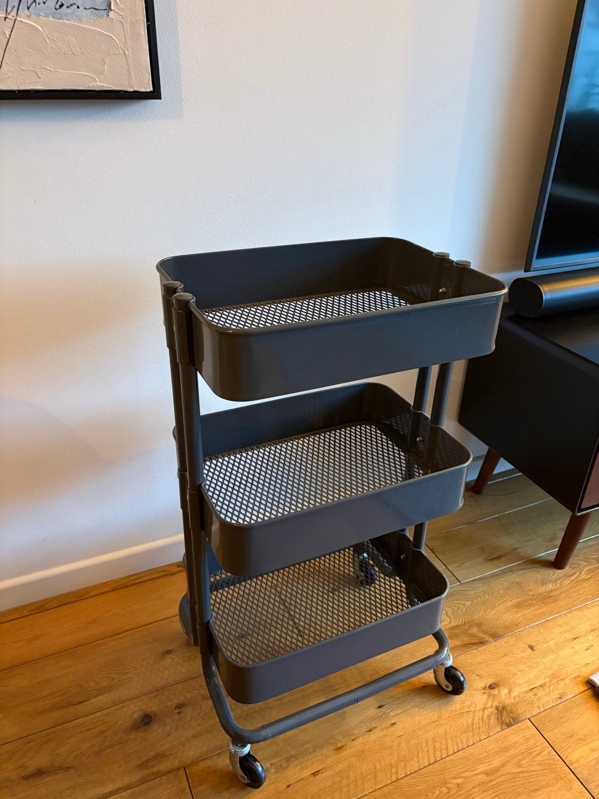 Ikea Råskog roltafel - Handige opberger op wielen, Huis en Inrichting, Ophalen, Zo goed als nieuw, Grijs, Metaal