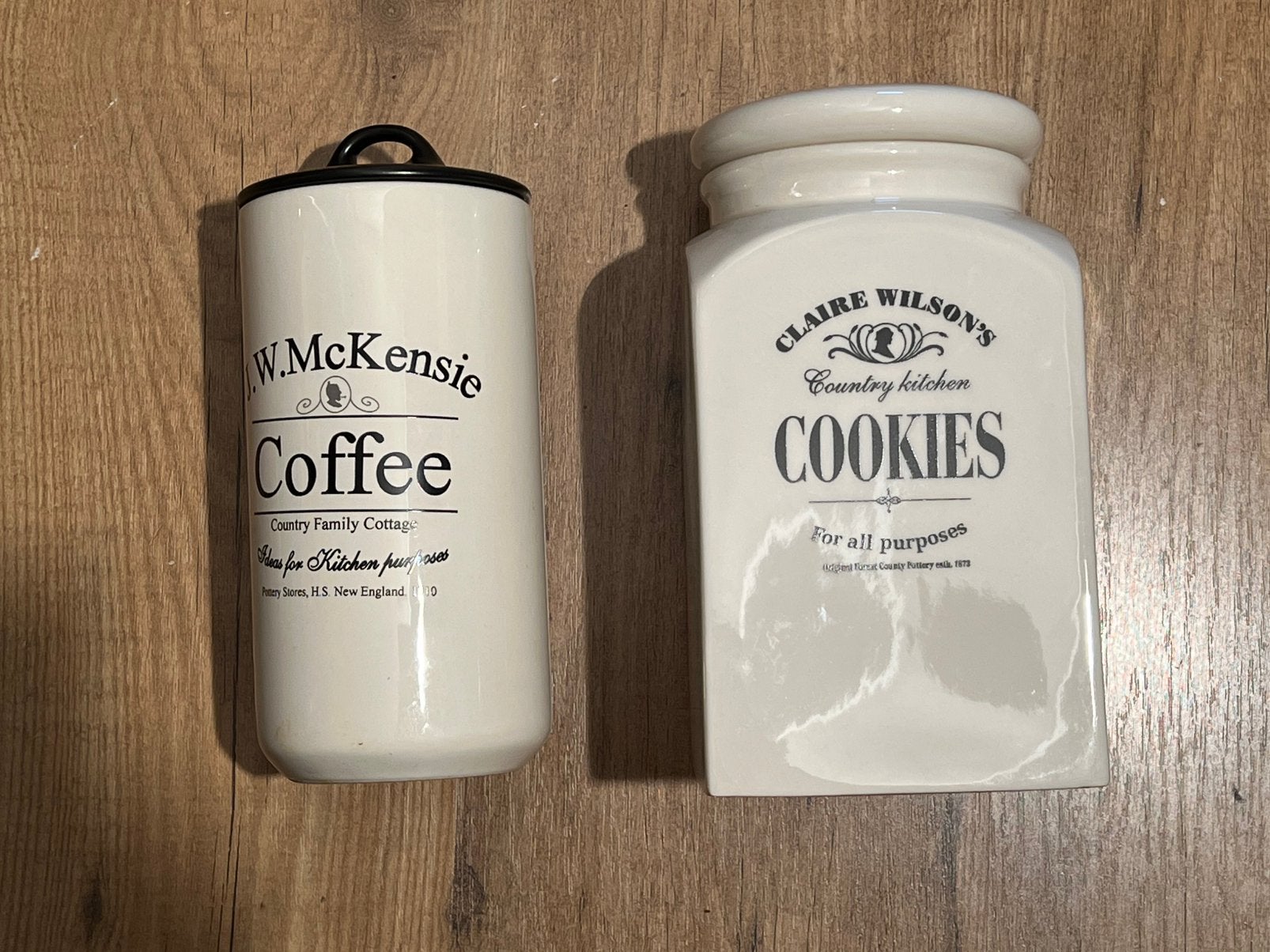 2 mooie potten (coffee & Cookies) nieuwstaat, Met deksel, Pot, Bus of Blik, Ophalen of Verzenden, Zo goed als nieuw