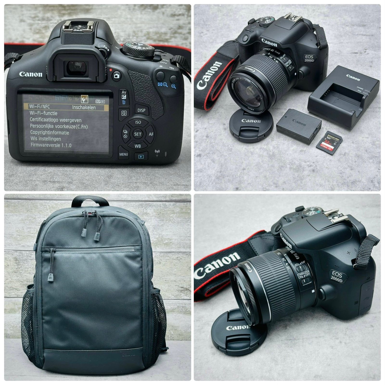 Canon 2000D Camera + Wifi Complete Set Nieuwstaat 538 clicks, Audio, Tv en Foto, Fotocamera's Digitaal, Canon, Ophalen of Verzenden