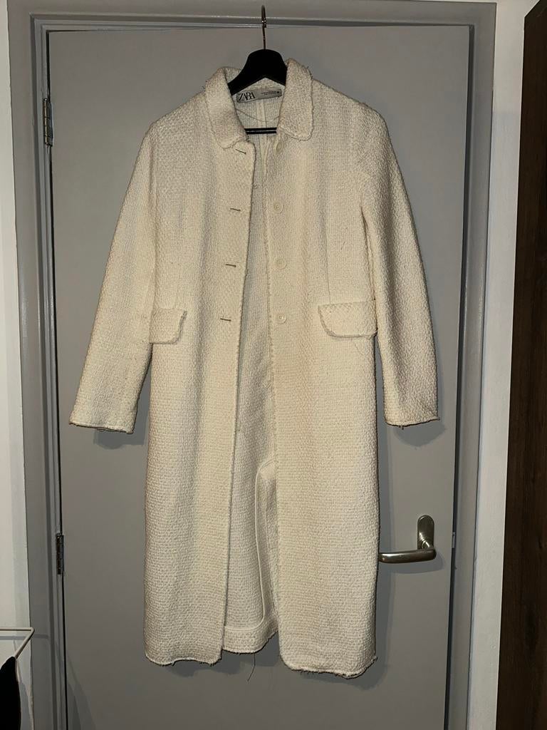 Zara Witte Bouclé Jas Maat XS, Ophalen of Verzenden, Zo goed als nieuw, Maat 34 (XS) of kleiner, Beige