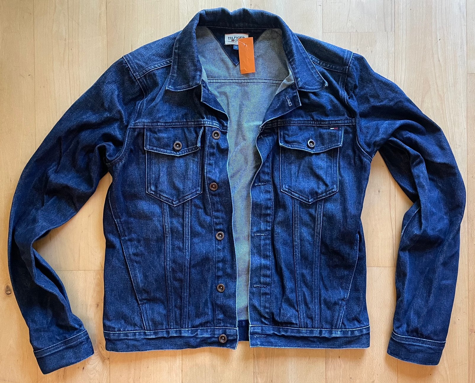 Tommy Hilfiger spijkerjas jeans denim jack blauw M, Kleding | Heren, Ophalen of Verzenden, Zo goed als nieuw, Maat 48/50 (M), Blauw
