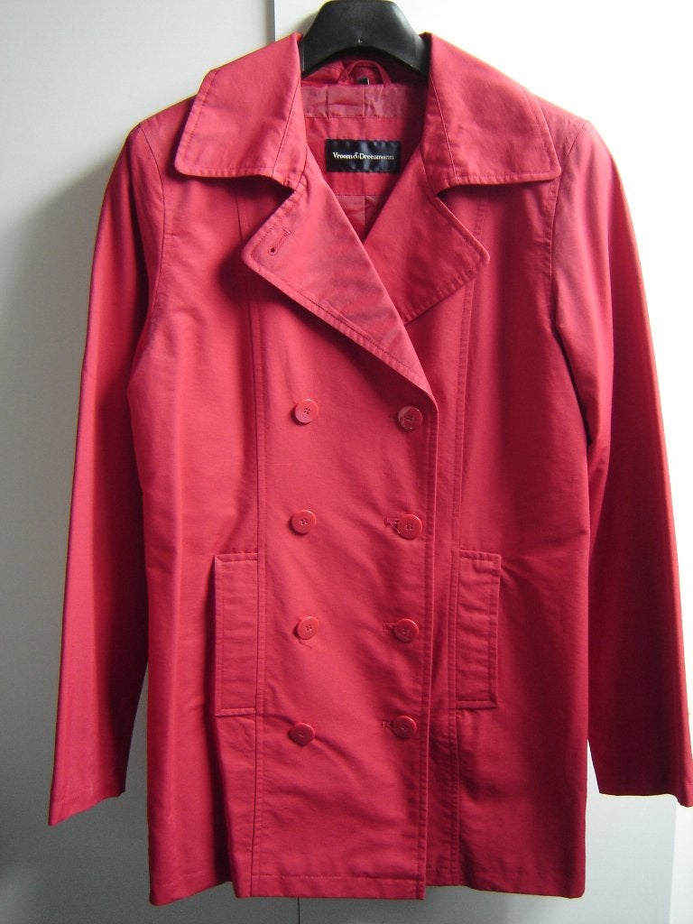 Trenchcoat rood zgan, Ophalen of Verzenden, Zo goed als nieuw, Maat 38/40 (M), Rood