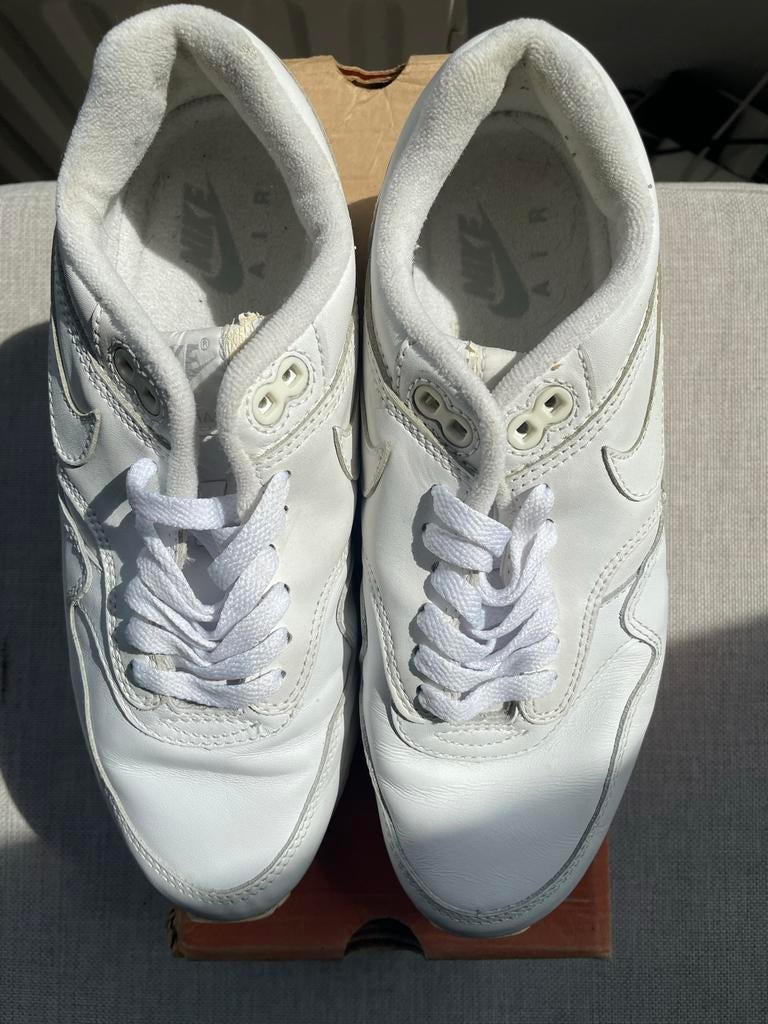 Nike Air Max 1 Leather White (2003) - US7/EU40, Ophalen of Verzenden, Gedragen, Wit, Sneakers of Gympen