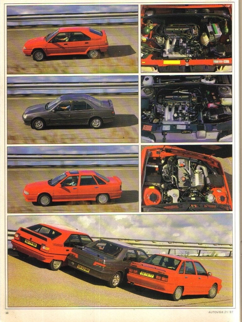 Autovisie trio test BX GTi , 405 MI 16 en Renault 21 Turbo, Ophalen of Verzenden, Gelezen, Renault
