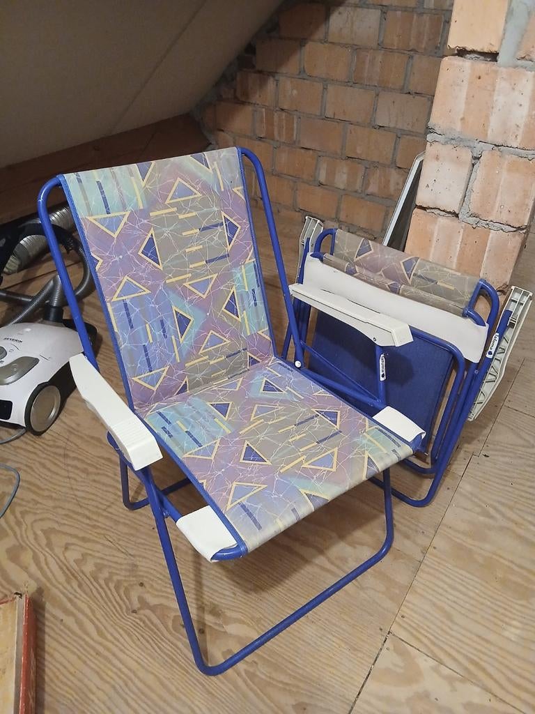 2 klapstoelen - handig voor camping of extra zitplek, Gebruikt, Twee, Blauw, Ophalen of Verzenden
