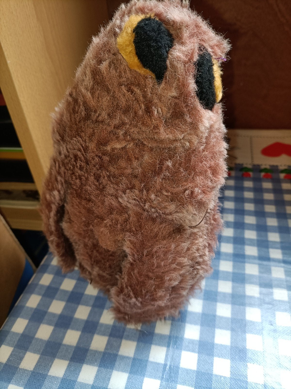 Uil knuffel bruin 20 cm groot gemeten zonder staart, Ophalen of Verzenden, Zo goed als nieuw, Overige typen
