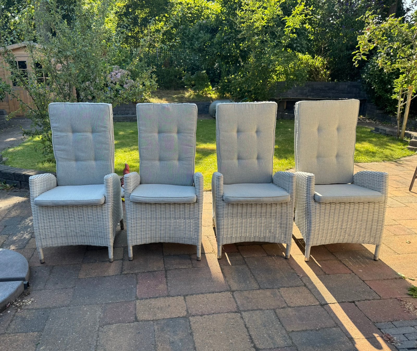 Verstelbare tuinstoelen incl kussens (Kees Smit), Tuin en Terras, Ophalen, Zo goed als nieuw, Wicker, Stoel