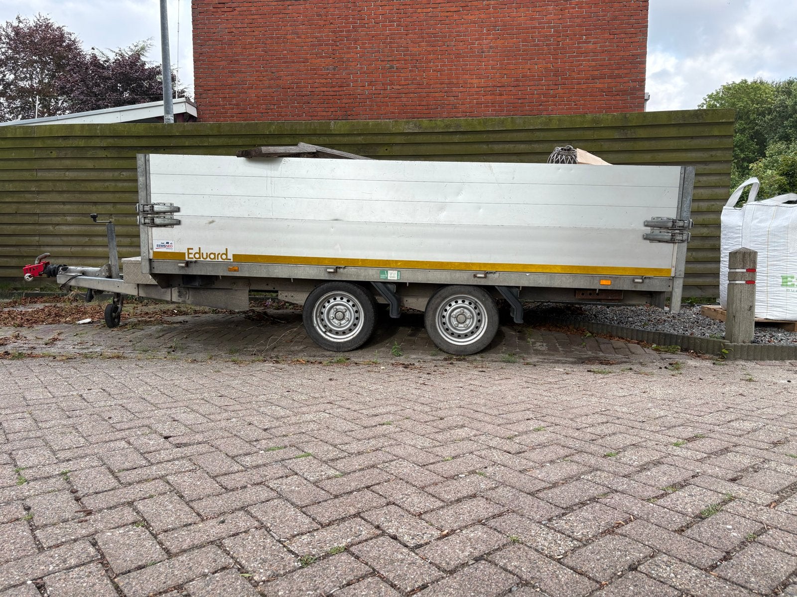 Eduard plateauwagen, dubbelasser, kenteken 89-WX-HX, Ophalen of Verzenden, Gebruikt