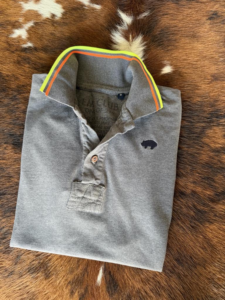 polo shirt - grijs - EM CLUB One of 296 - maat S   , Ophalen of Verzenden, Gedragen, Maat 46 (S) of kleiner, Grijs