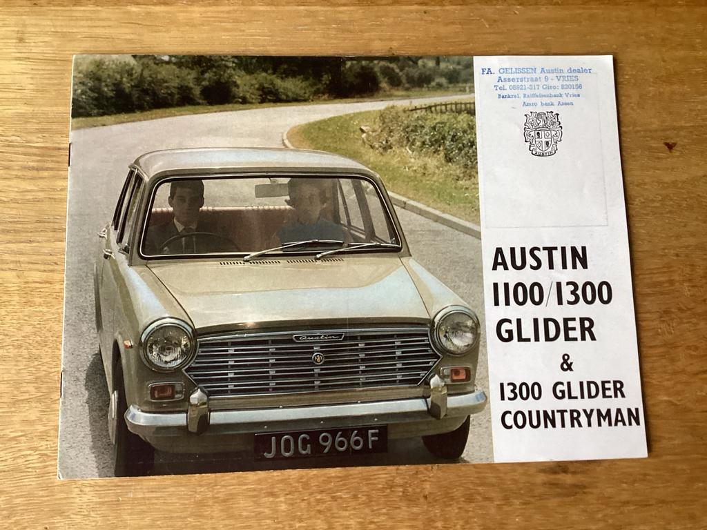 Austin 1100/1300 Glider & Countryman brochure, Ophalen of Verzenden, Zo goed als nieuw, Overige merken