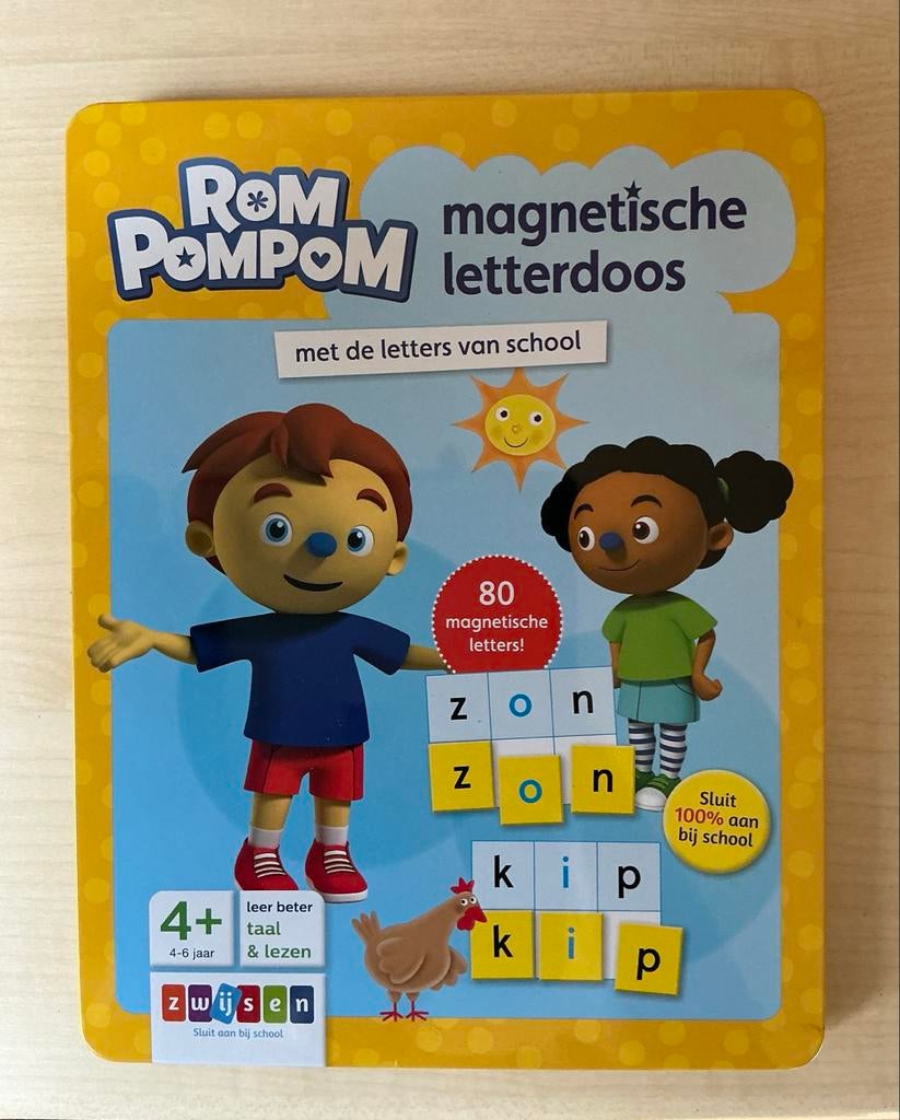 RomPomPom magnetische letterdoos - Taal & Lezen, Kinderen en Baby's, Speelgoed | Educatief en Creatief, Zo goed als nieuw, Taal en Lezen