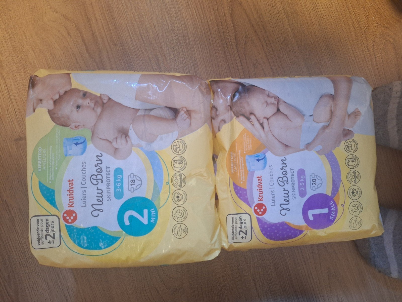 Kruidvat New Born luiers maat 1 en 2 (dichte pakken), Ophalen, Nieuw