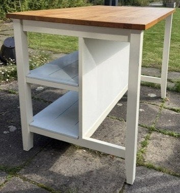 IKEA TORNVIKEN bar / keukeneiland incl. 2 hoge krukken, Ophalen, 100 tot 150 cm, 75 cm of meer, Wit