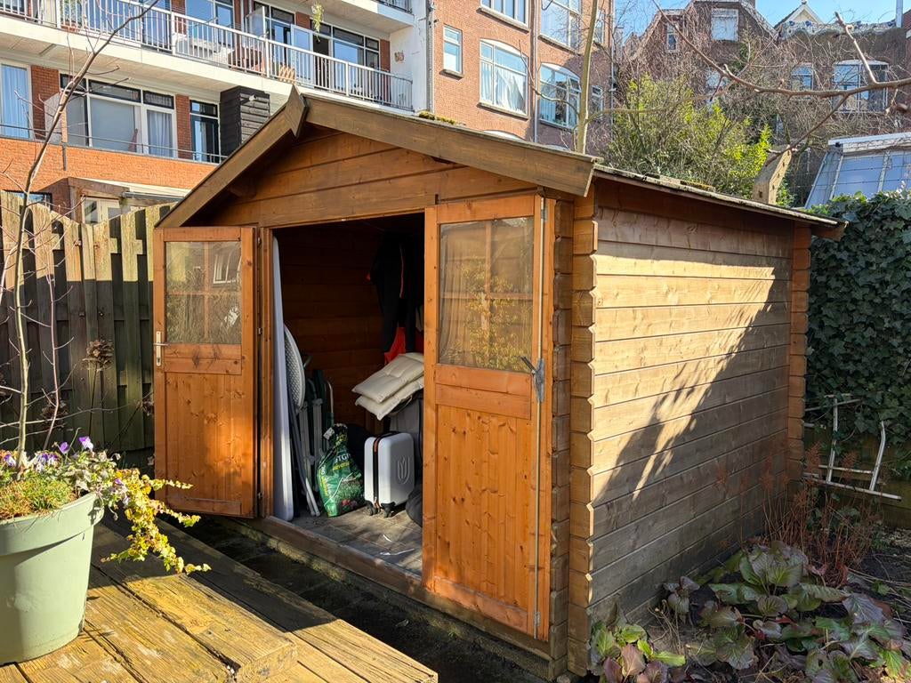 Houten Blokhut In Goede Staat, Tuin en Terras, Tuinhuizen, Gebruikt, Blokhut, Hout, Minder dan 250 cm, 200 tot 400 cm, Ophalen