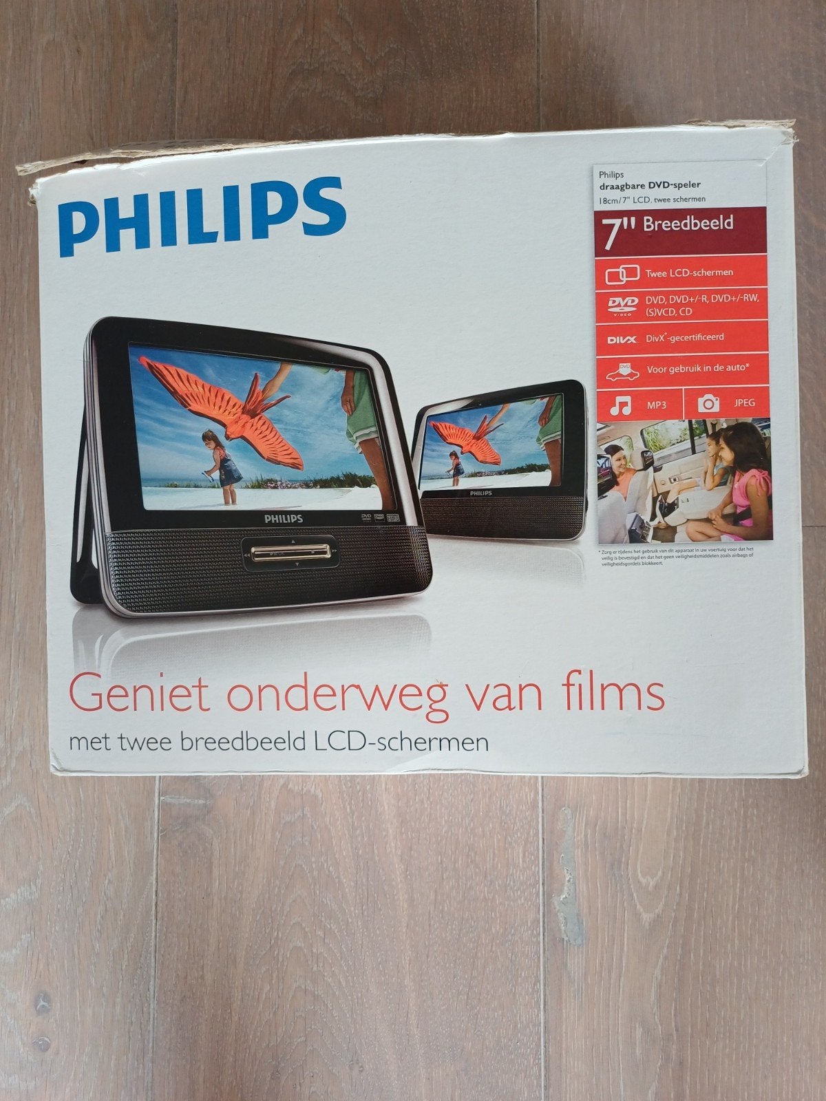 Philips draagbare DVD-speler, 18 cm/7 inch, twee LCD scherme, Dvd-speler, Philips, Draagbaar, Ophalen of Verzenden