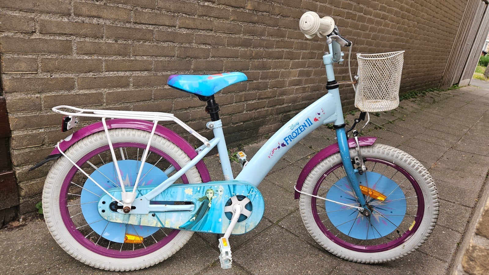 Disney Frozen meisjes kinderfiets 16 inch, Ophalen, Terugtraprem, Disney Frozen, 16 tot 20 inch