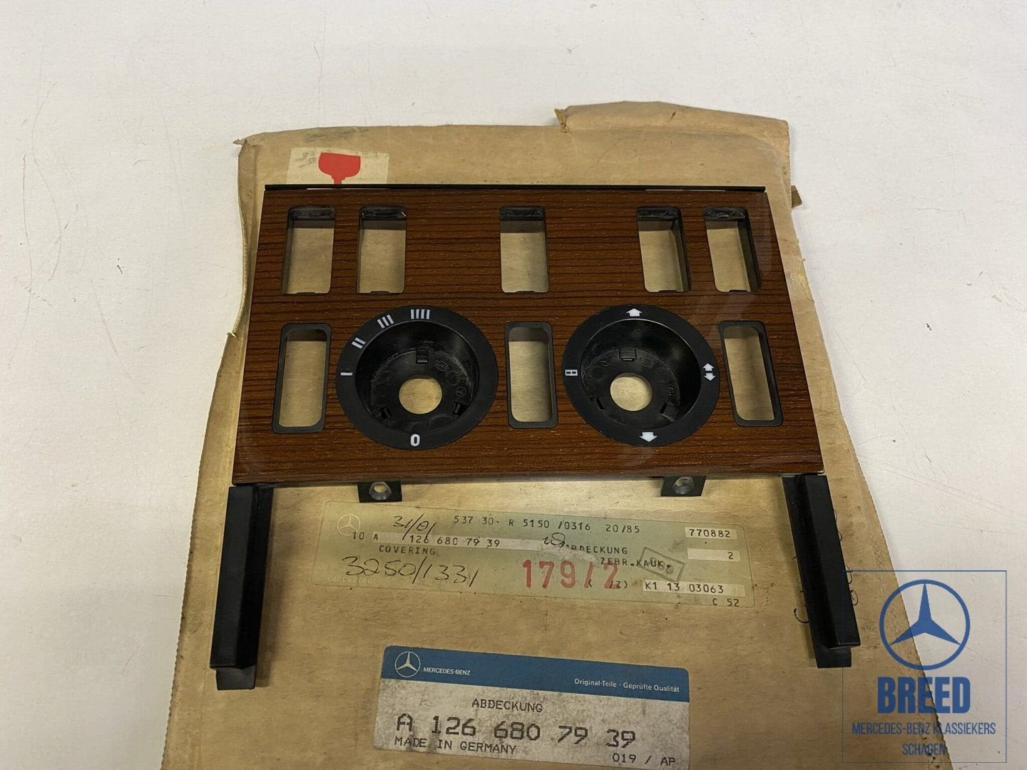 NOS zebranopaneel kachelbediening Mercedes-Benz W126 C126, Auto-onderdelen, Interieur en Bekleding, Mercedes-Benz, Nieuw, Ophalen of Verzenden