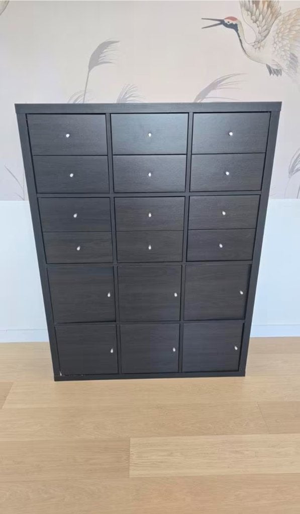 28x LADEN inc. Inzetten Kallax Ikea zwart, Ophalen, Zo goed als nieuw