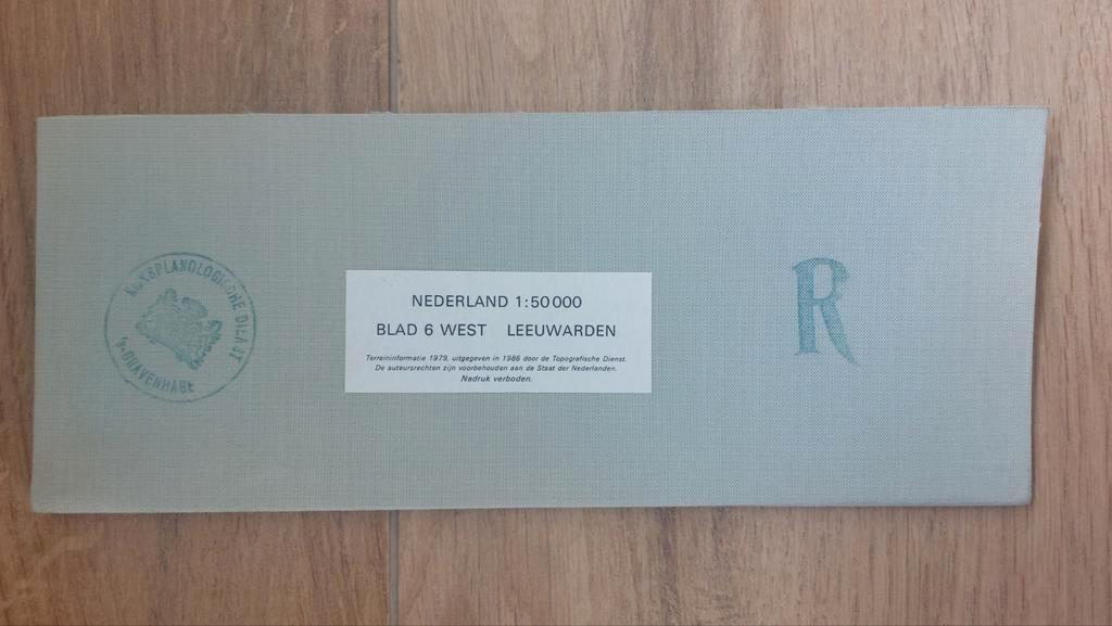 6WEST Leeuwarden Ferwerd Hallum Dokkum Stafkaart uit 1986, Boeken, Atlassen en Landkaarten, Zo goed als nieuw, Landkaart, Nederland