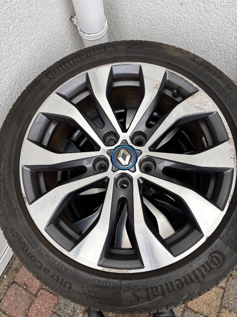 Set originele Renault velgen met banden, Ophalen, Gebruikt, Banden en Velgen, 17 inch