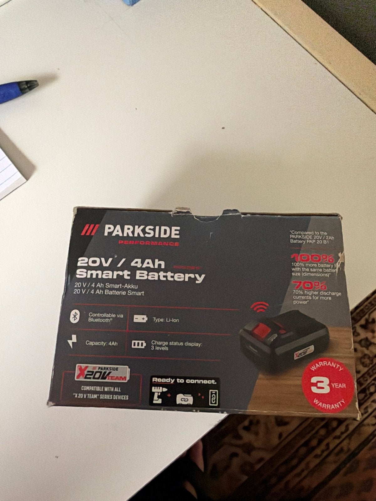 Nieuwe Parkside performance  20V/4Ah Smart Accu X 20V Team, Doe-het-zelf en Verbouw, Nieuw