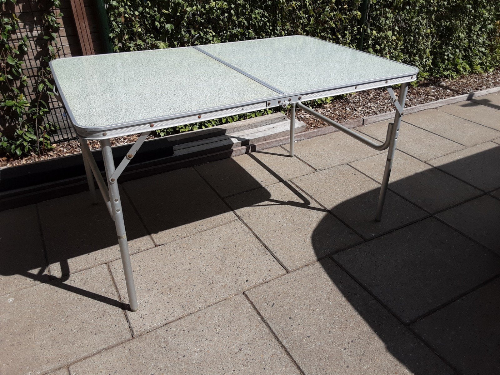 vintage camping tafeltje 120x80., Ophalen, Zo goed als nieuw, Campingtafel